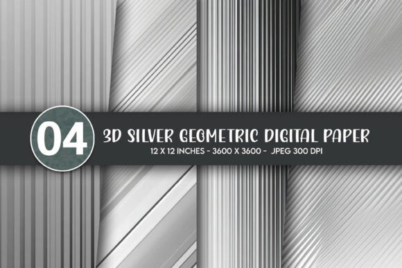 3D Silver Geometric Digital Paper