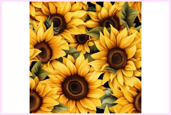 3D Sunflower Seamless Pattern