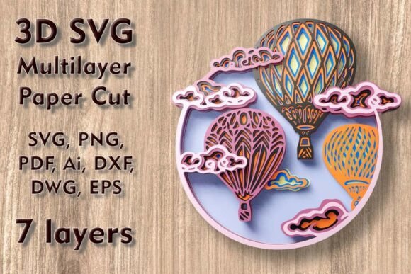 Balloon 3D SVG Multilayer Paper Cut Files