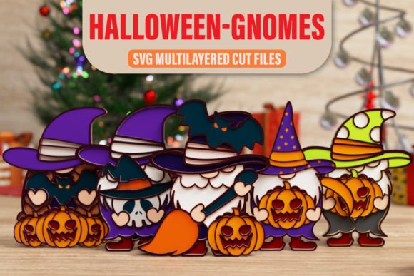 Halloween Gnome 3D SVG Multilayer Bundle