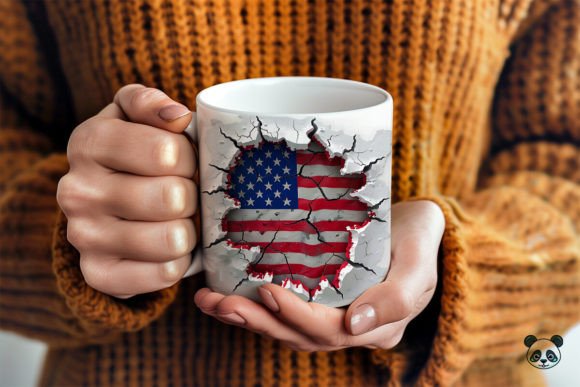 Patriotic American Flag 3D Mug Wrap