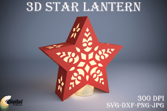 Star Lantern Paper Cut. 3D Lantern Paper