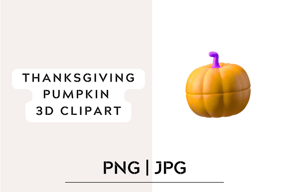 Thanksgiving Pumpkin 3D Clipart