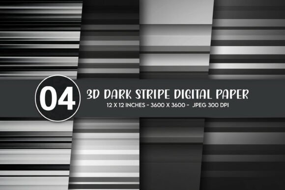 Transforming Simple Patterns into Premium Designs with 3D Dark Stripe Digital Paper