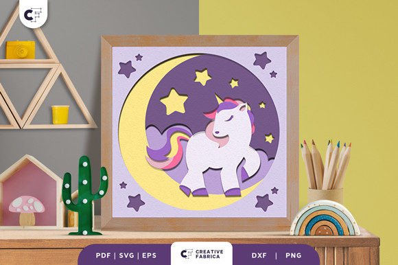 Unicorn with the Stars 3D Paper Cut